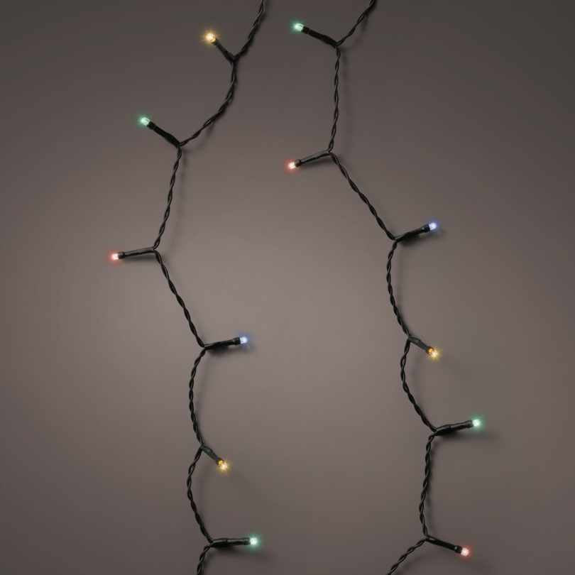 The Durawise Battery Operated LED Twinkle String Lights Multi-Colored feature Y-shaped branches with green, yellow, red, and white LED bulbs glowing against a plain gray background. Available for Pickup & Delivery.