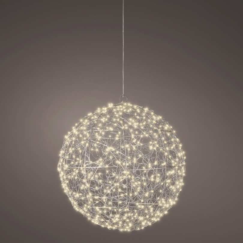 The Micro LED Lit Ball – Warm White Lights – 15-Inch, available for pick-up & delivery, features thin metal wires and warm LEDs to create a soft, inviting glow—ideal for enhancing indoor or outdoor holiday décor.