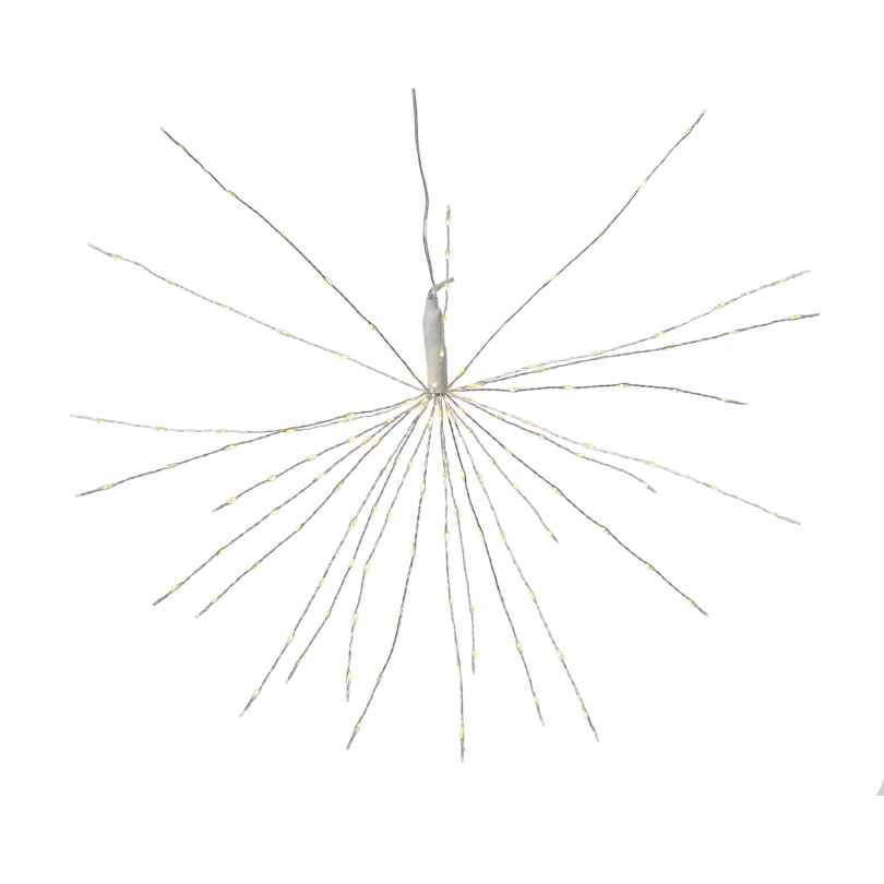 The Polestar Micro LED Light – Warm White – 21-Inch by Available for Pick-Up & Delivery features thin metal arms with micro LEDs, creating a stunning 3D starburst—ideal for holiday décor and shown on a plain white background.