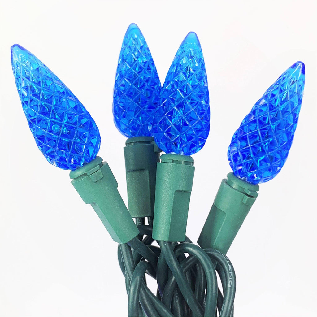 C6 LED 50 ct. String Lights Blue - Hicks Nurseries