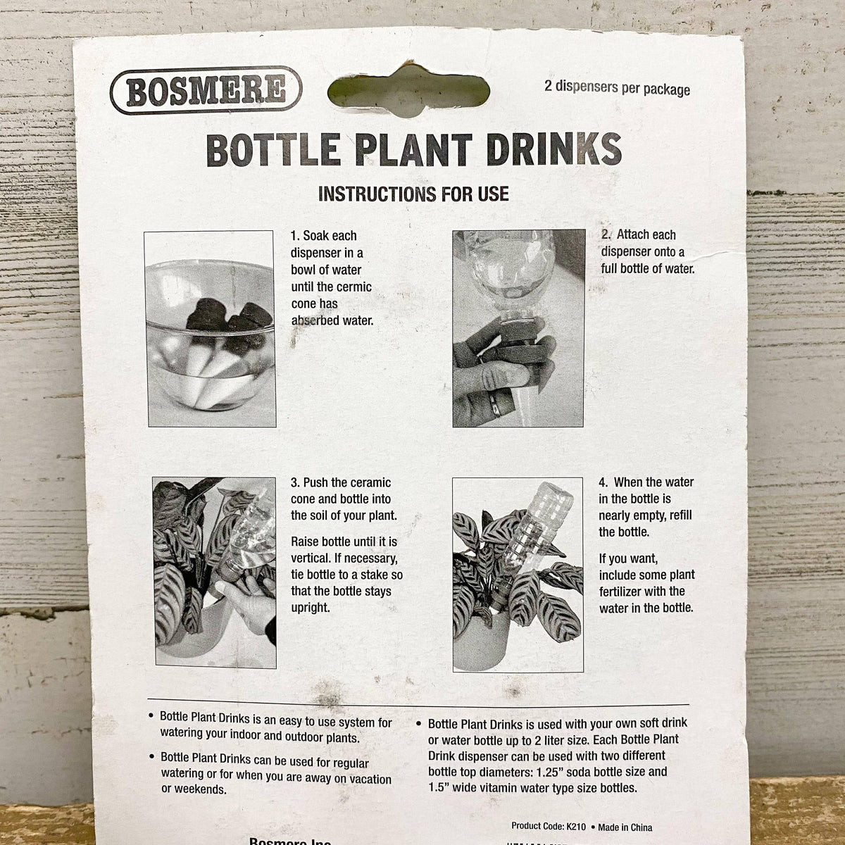 Bosmere Bottle Watering Caps 2pk.