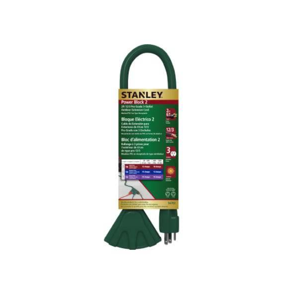 Stanley 3-Outlet Plugbank Ground Stake Green