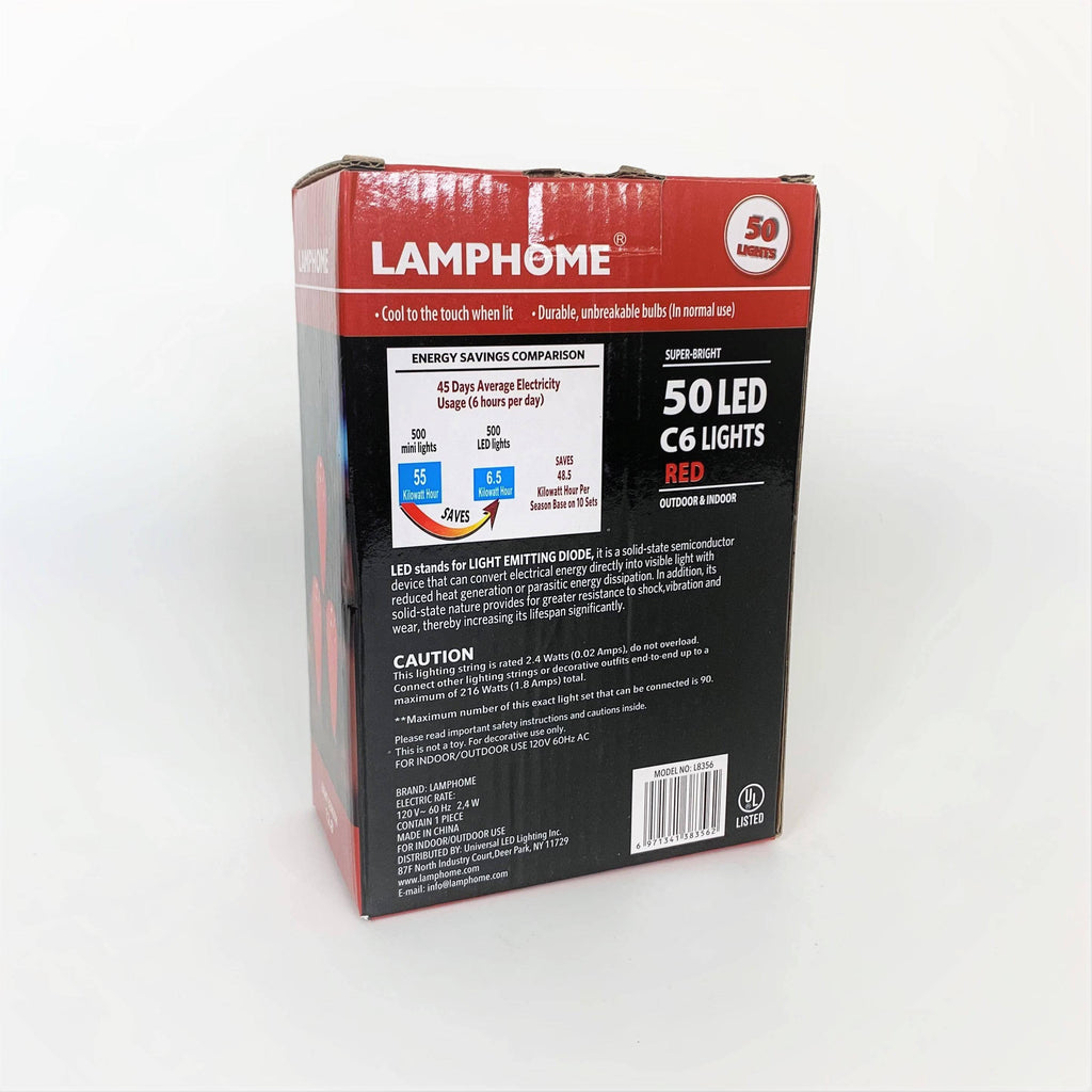 C6 LED 50 ct. String Lights Red - Hicks Nurseries
