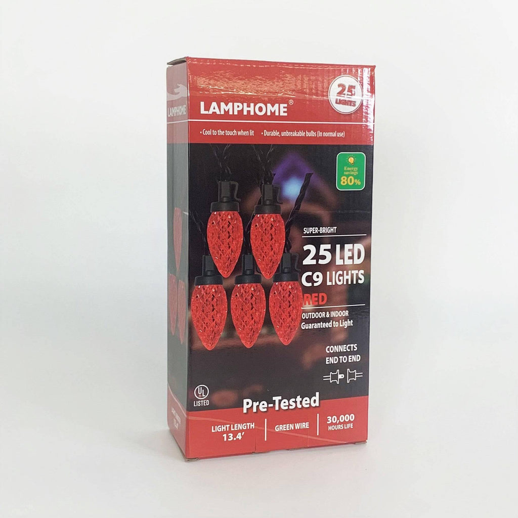 C9 LED 25 ct. String Lights Red - Hicks Nurseries