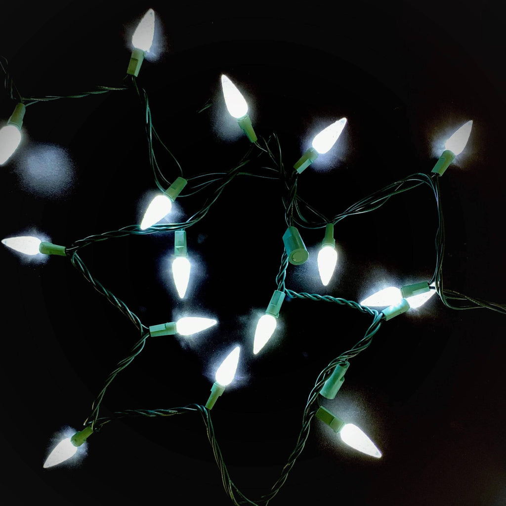 C9 LED 25 ct. String Lights White - Hicks Nurseries