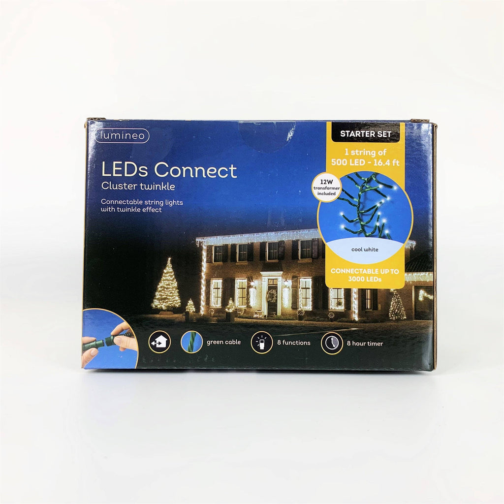 Cluster Twinkle LED 500 ct. String Lights Cool White - Hicks Nurseries