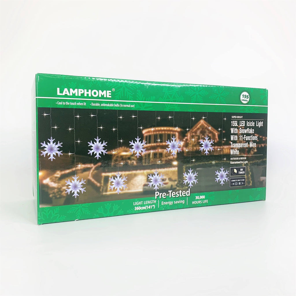 Snowflake Icicle LED 10 ct. Light Set White - Hicks Nurseries