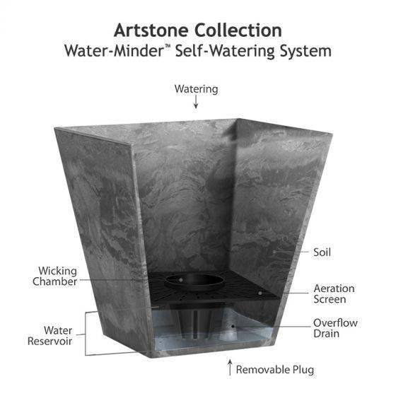 Ella Square Pot - Black