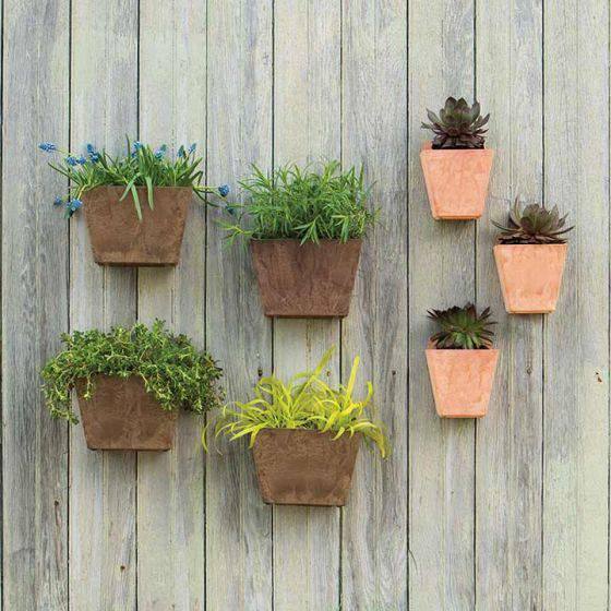 wall hanging plant holders outdoor Ella Wall Pot - Grey