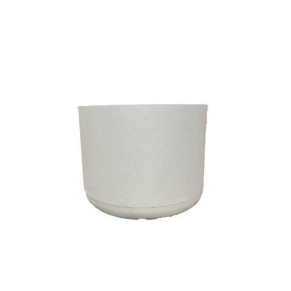 Planter - Cylinder with Saucer - Off White - 11.5-inch - Hicks Nurseries