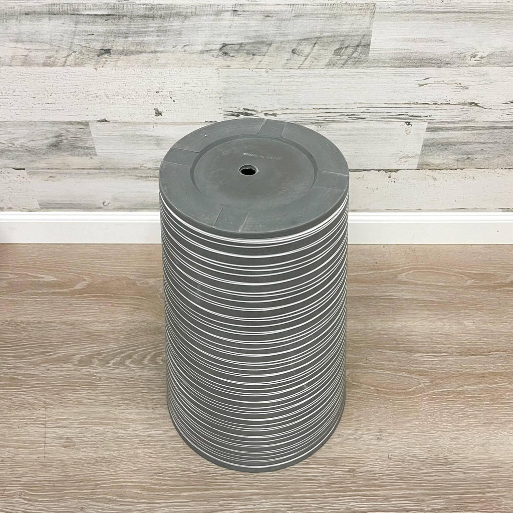 Tall Round Planter Grey - 12-inches - Hicks Nurseries
