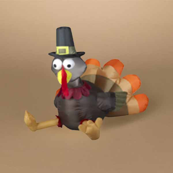 Inflatable - Turkey with Pilgrim Hat