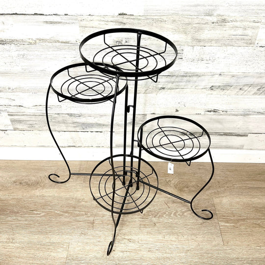 Plant Stand – Black Metal Folding – 4 Tier