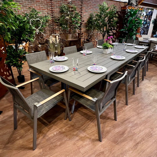 Aspect Slat Outdoor Patio Extension Dining Set - 11 pc.