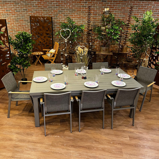Aspect Slat Outdoor Patio Extension Dining Set - 9 pc.