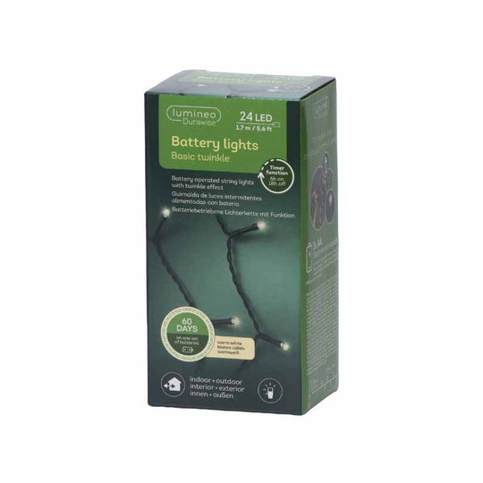 Durawise Battery Operated LED Twinkle String Lights Warm White