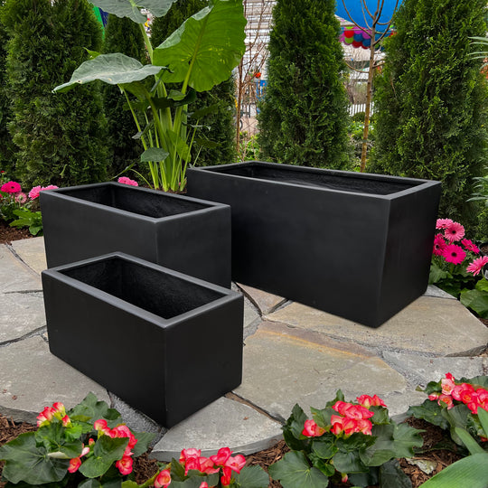 Berkley Trough Planter - Black - 38-inches x 18-inches