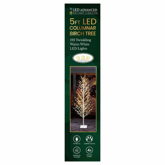 Columnar Wire Birch Tree - LED Outdoor Decor - 5'