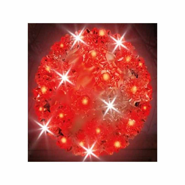 The Crystal Sphere LED Light – Red – 5.5-Inch features small star-shaped lights in a radiant red sphere—ideal for festive décor. Available for Pick-Up & Delivery.