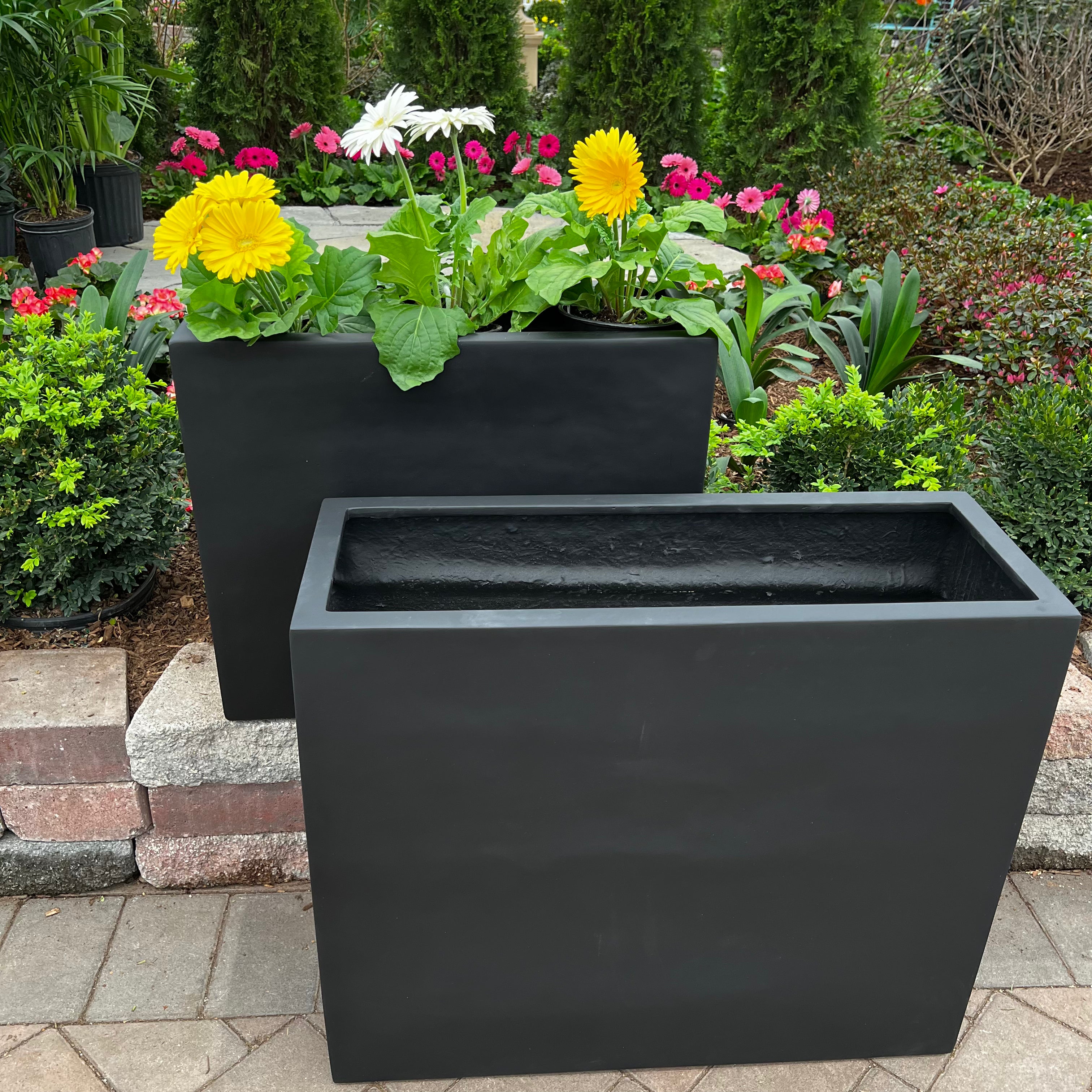 outdoor frost proof plant pots Davenport Divider Planter - Black