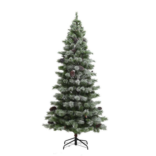 Flocked with Cones Warm White LED Lights 9 Ft.