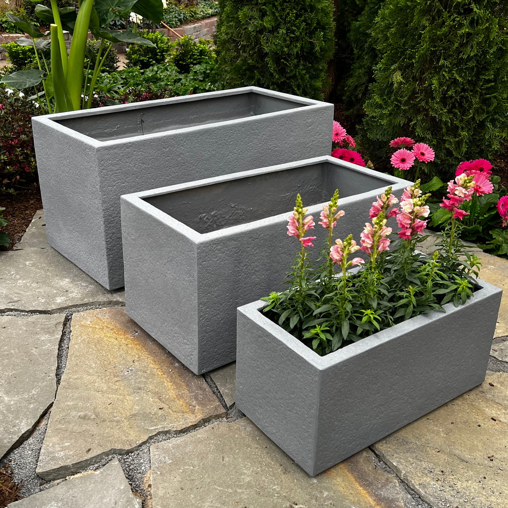 outdoor plant pot delivery Gloucester Trough Planter - Grey