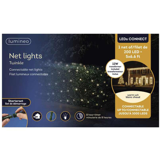 LED Net Lights – Warm White – 200 Count