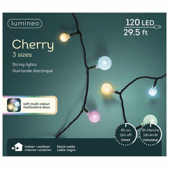 Cherry LED 120 ct. String Lights Soft Multi-Color