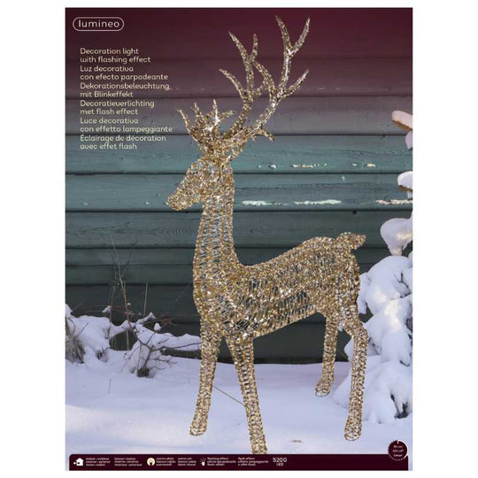 Micro LED Grand Lit Reindeer – Warm White Lights