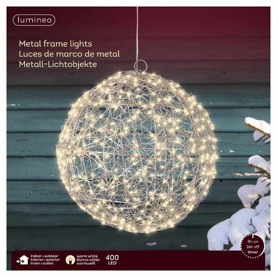 Micro LED Lit Ball – Warm White Lights – 11-Inch