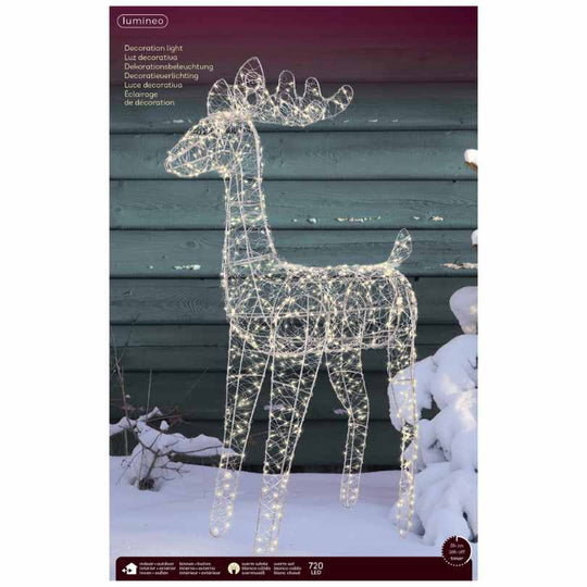 Micro LED Lit Reindeer – Warm White Lights – Flashing Effect