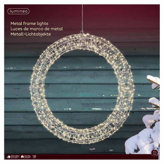 Micro LED Lit Wreath - Warm White Lights - 23-Inch