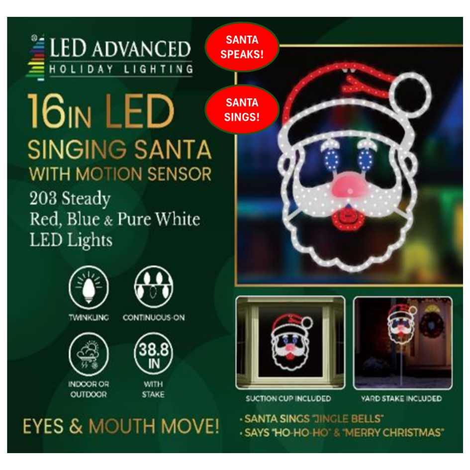 Singing Santa - LED Outdoor Decor - 16