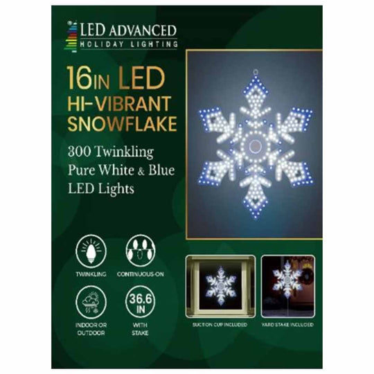 Snowflake - Star Shape - LED Outdoor Decor - 16"