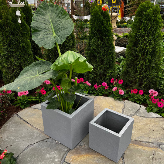 Sydney Cube Planter - Grey - 14-inches