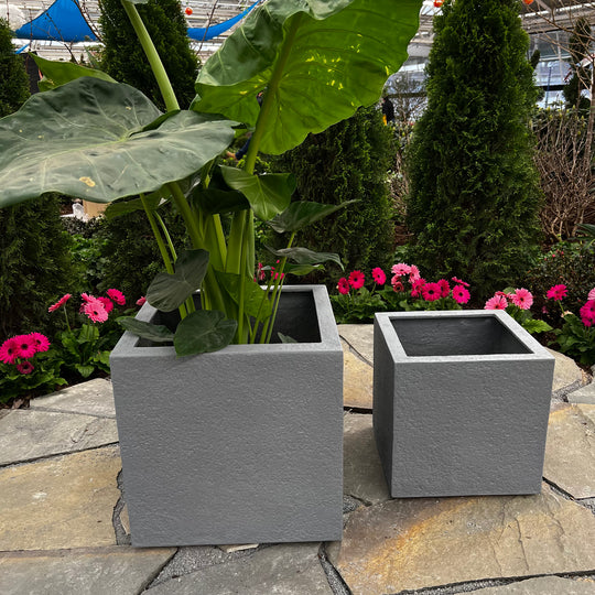 Sydney Cube Planter - Grey - 22-inches