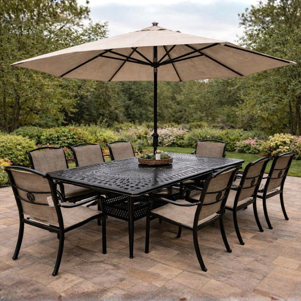 Toscana 9-piece Outdoor Patio Extension Dining Set