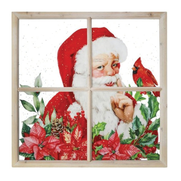 Christmas Decor – Santa with Cardinals Window