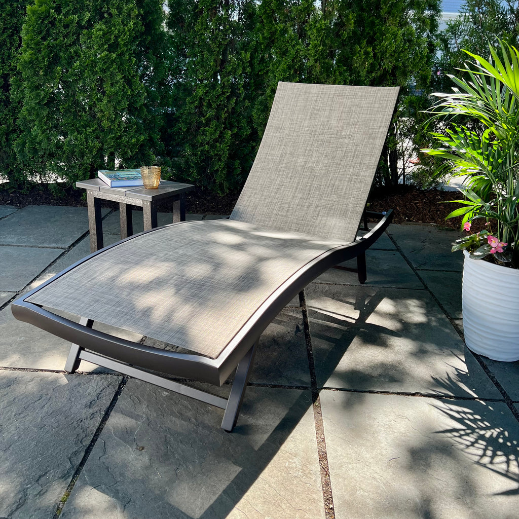 Capri Outdoor Patio Chaise Lounge with Taupe Sling