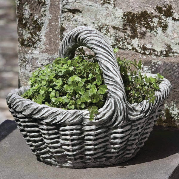Planter – Cast Stone – Basket with Handle