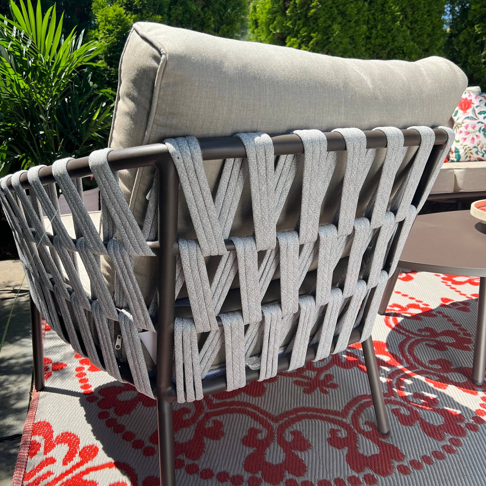 Bali Outdoor Cast Aluminum Patio Sofa and Club Chair Seating Set