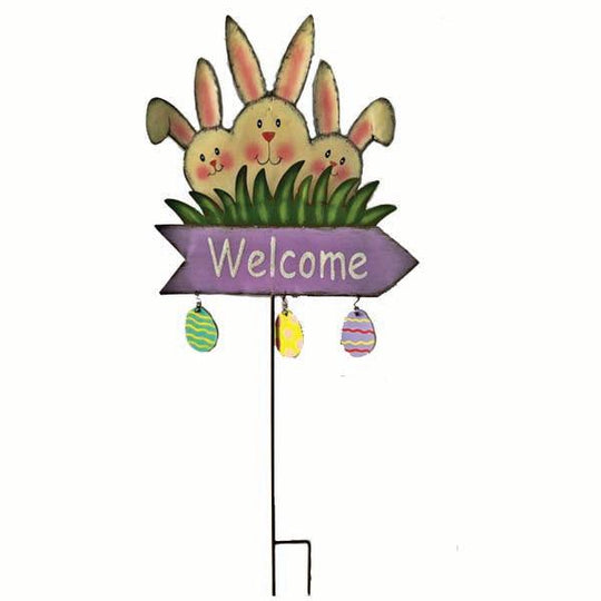 Garden Stake – Welcome Bunnies
