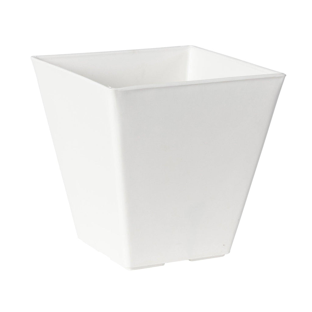 white 12 inch planter pot Ella Square Pot - White