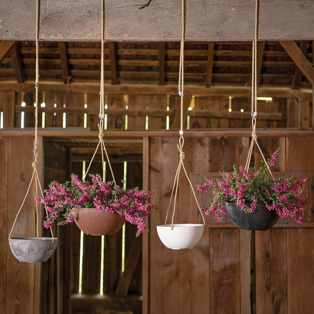 Hanging Bowl Planter - White
