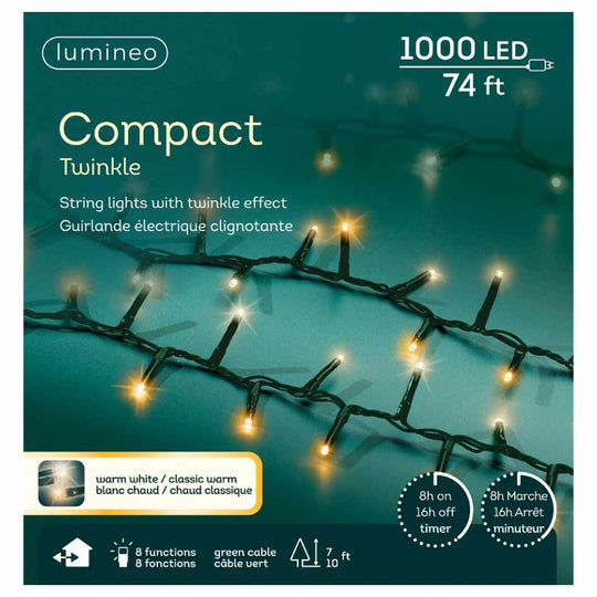 LED 1000 ct. Compact String Lights Warm White & Cool White