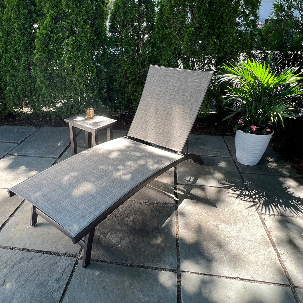 Nettuno Outdoor Patio Chaise Lounge with Taupe Sling