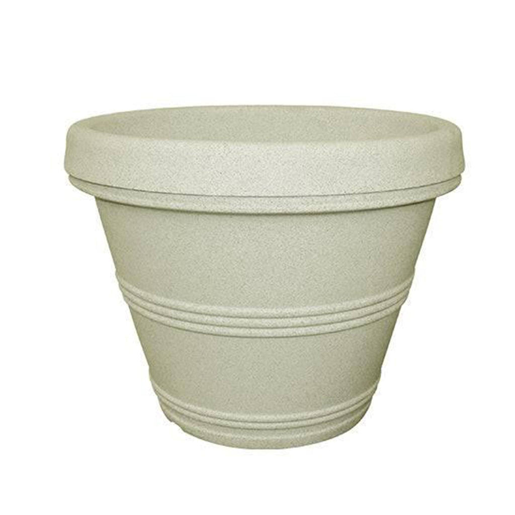 large white plastic plant pots Planter - Basic Rim - Sandstone