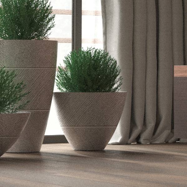 18 inch planter indoor Planter - Drizzle - Stone