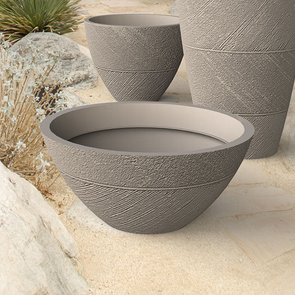 Planter - Drizzle - Stone - Low - 22-inch