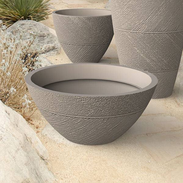 low pot planter Planter - Drizzle - Stone - Low